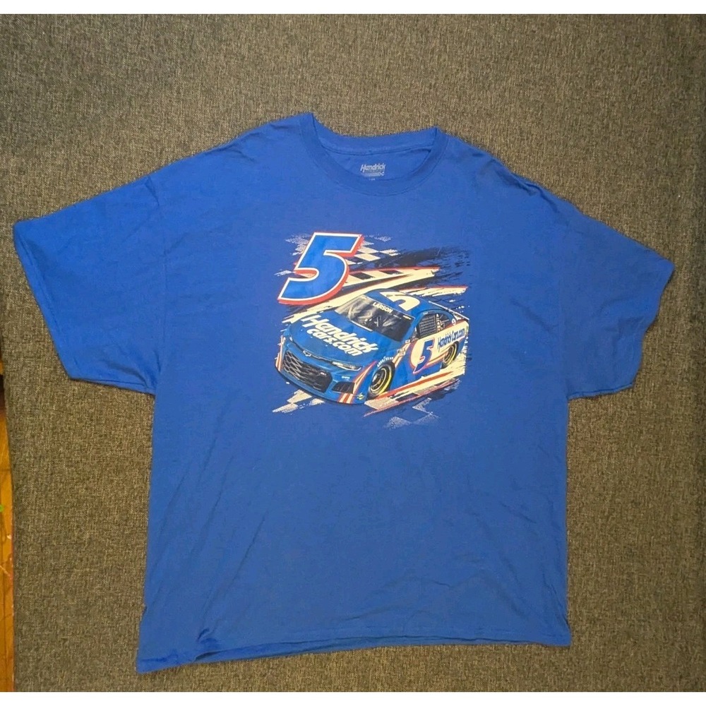 NASCAR Kyle Larson #5 Racing T-SHIRT MENS 3XL BLUE Double Sided Hendrick Motor